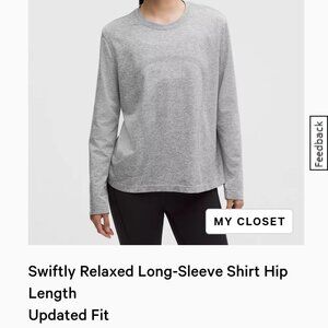 lululemon Swiftly Relaxed Long-Sleeve Shirt Hip Length Updated Fit